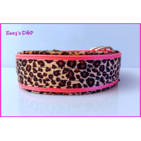 Halfcheck neon roze panterprint ook fleece